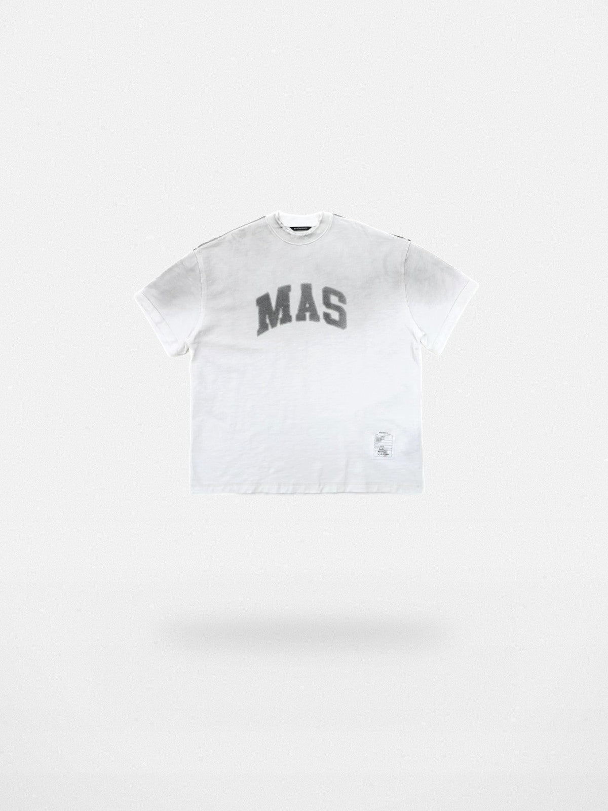 MASONPRINCE Washed Cotton Distressed Graphic Tee in Gray