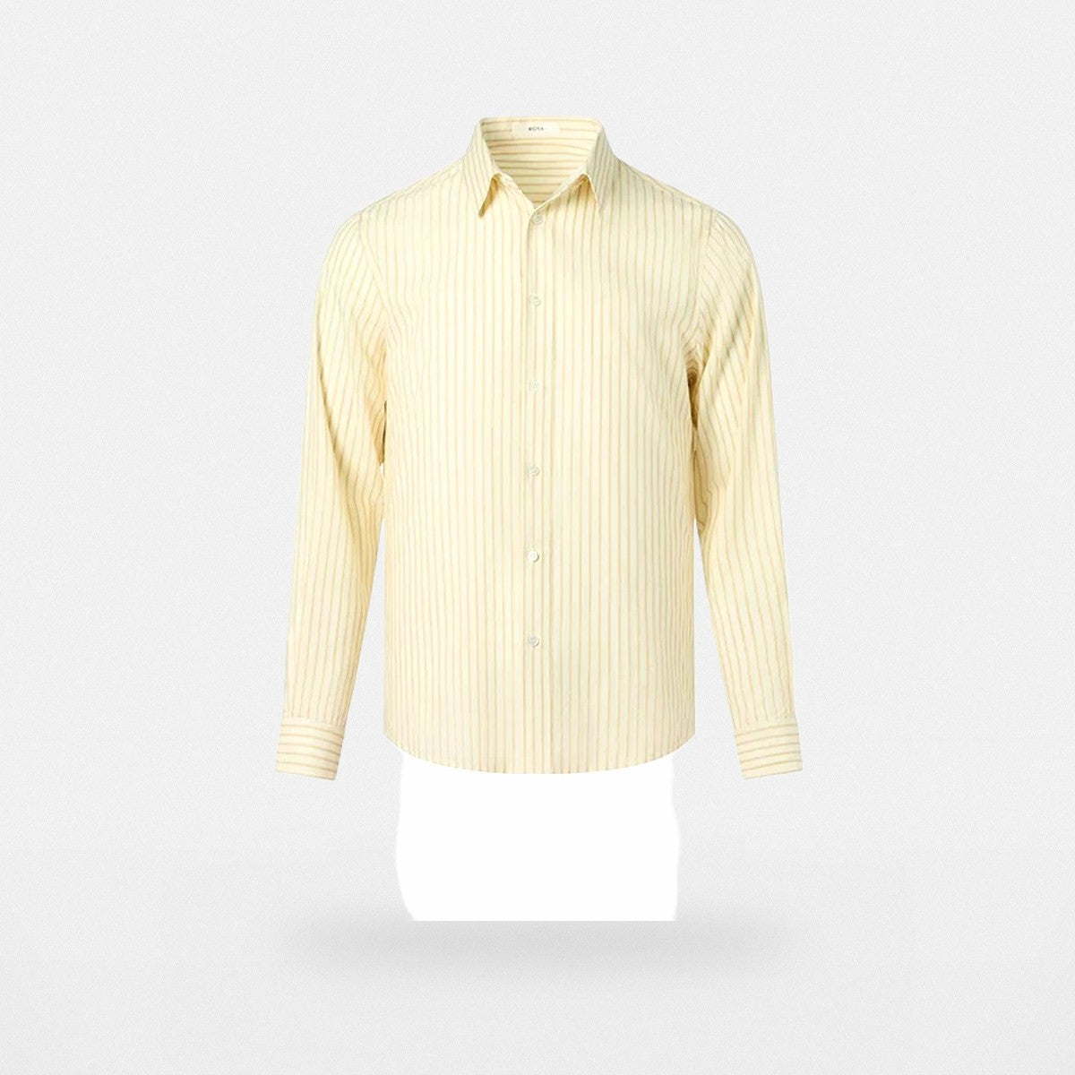 ROYA Striped Lyocell Silk Blend Shirt in Yellow