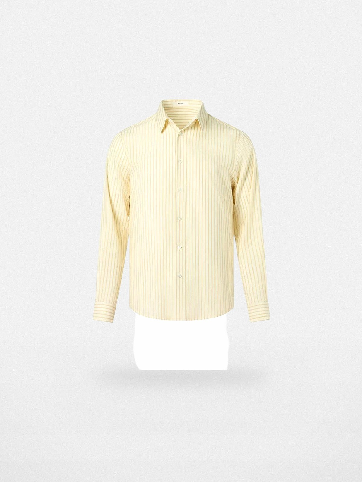 ROYA Striped Lyocell Silk Blend Shirt in Yellow