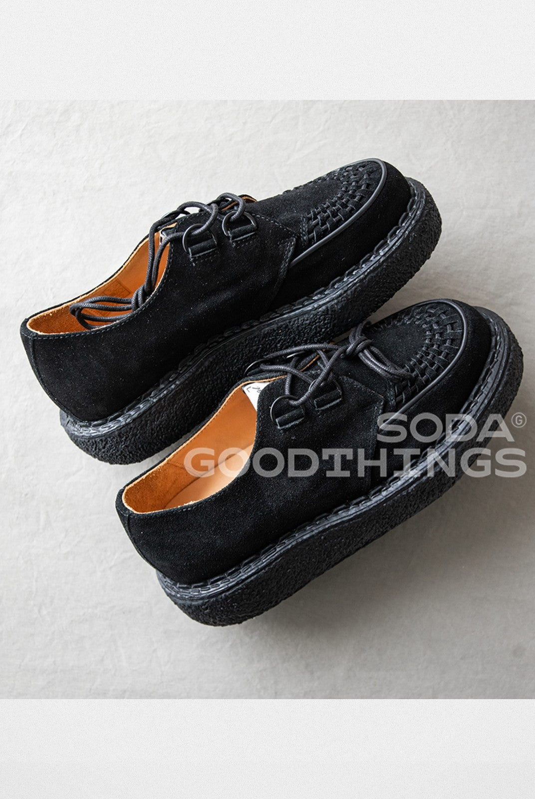 Soda Woven Suede Platform Sneakers in Black