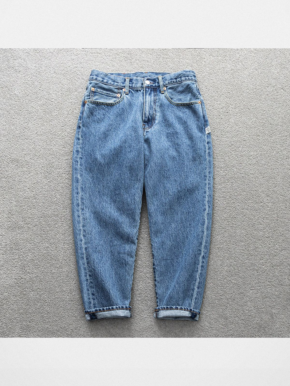 Soda Baggy Tapered Washed Jeans in Denim