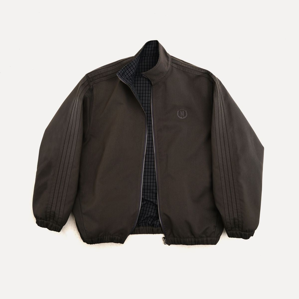 MasonPrince Reversible Plaid Cotton Coach Jacket in Gray