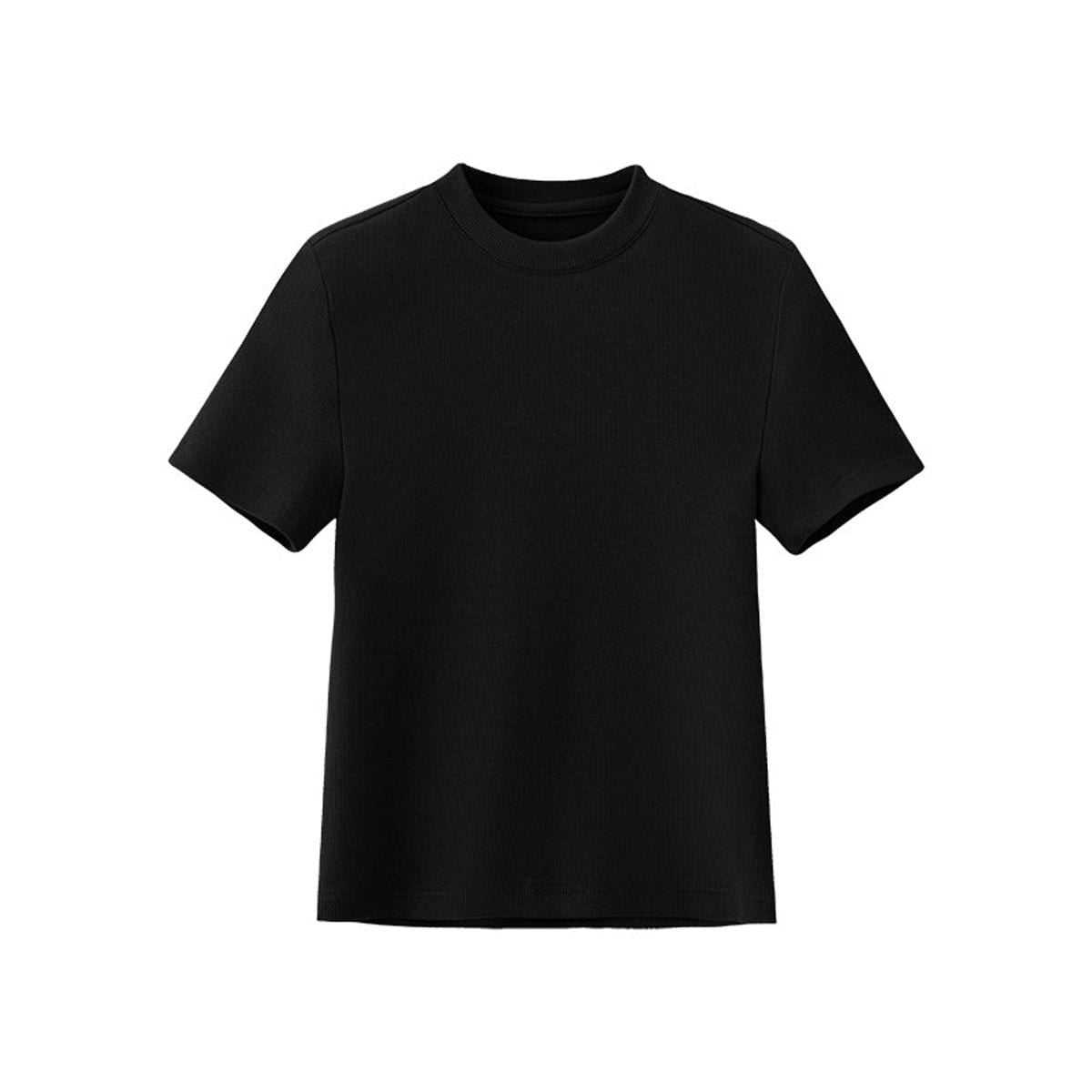 Acsense Studio Brushed Structured Shoulder Tee in Black