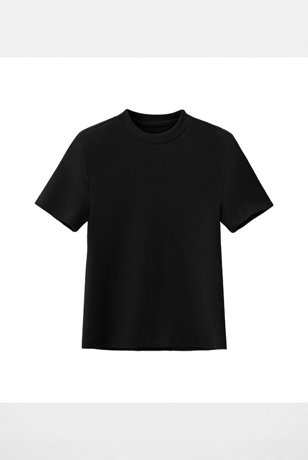 Acsense Studio Brushed Structured Shoulder Tee in Black