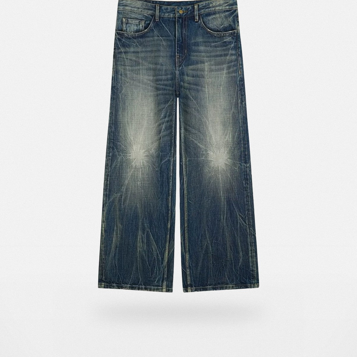 Simple Project Lightning Wash Wide Leg Jeans in Blue