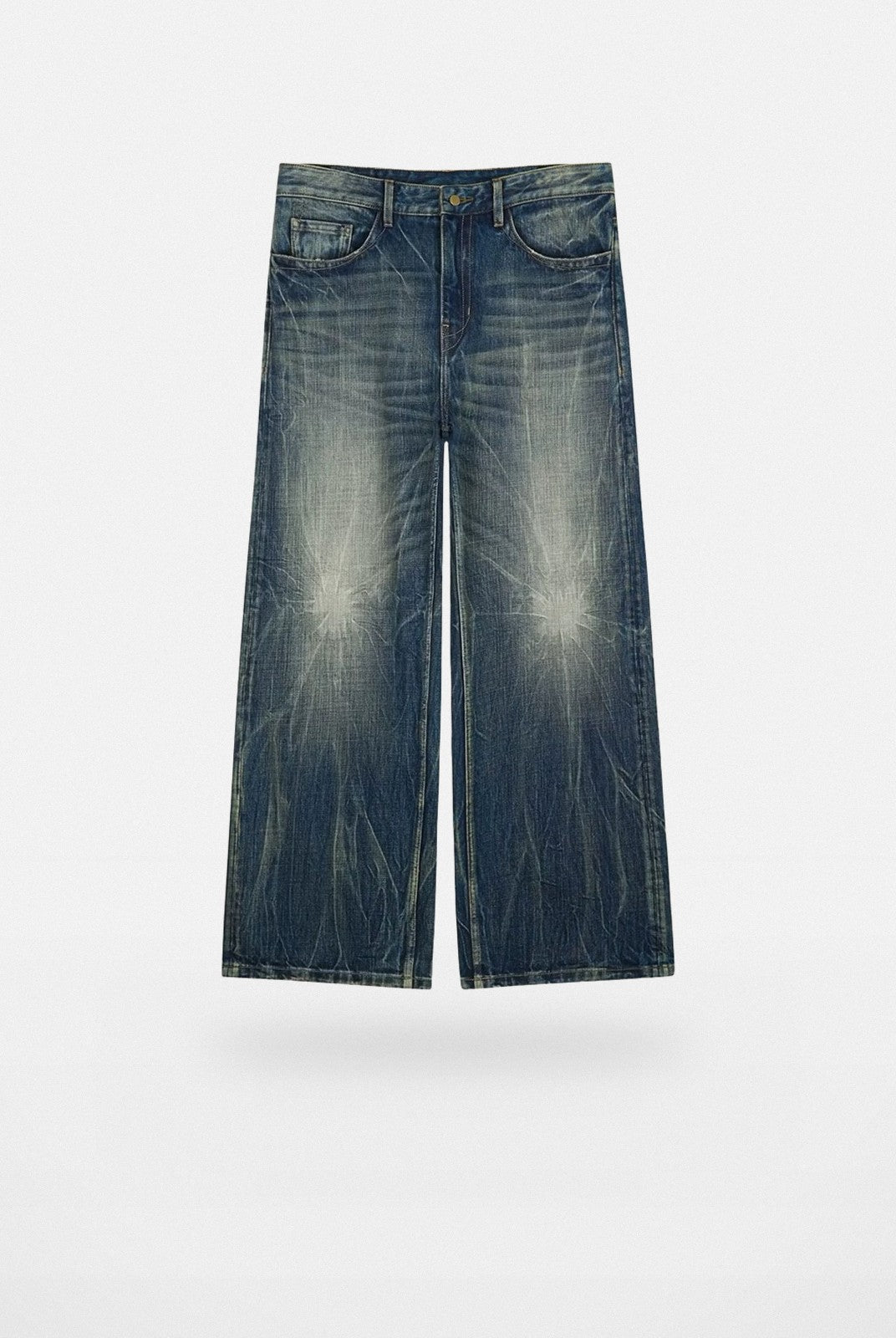 Simple Project Lightning Wash Wide Leg Jeans in Blue