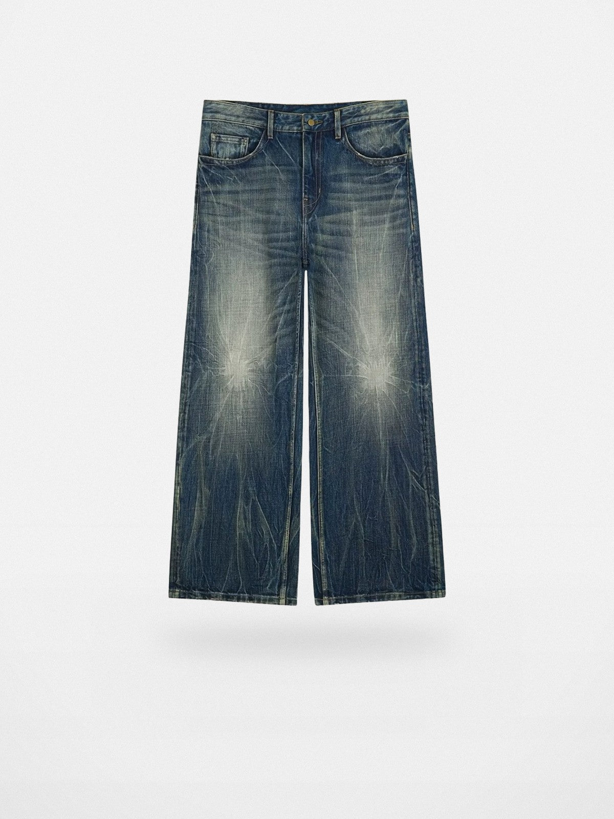 Simple Project Lightning Wash Wide Leg Jeans in Blue