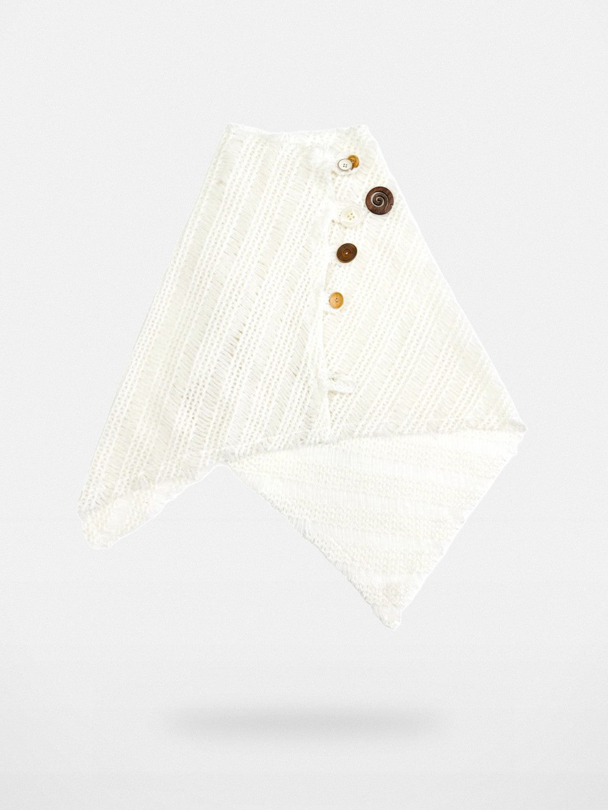 THELIGHT OFFICIAL Wooden Button Wool Blend Cape in White