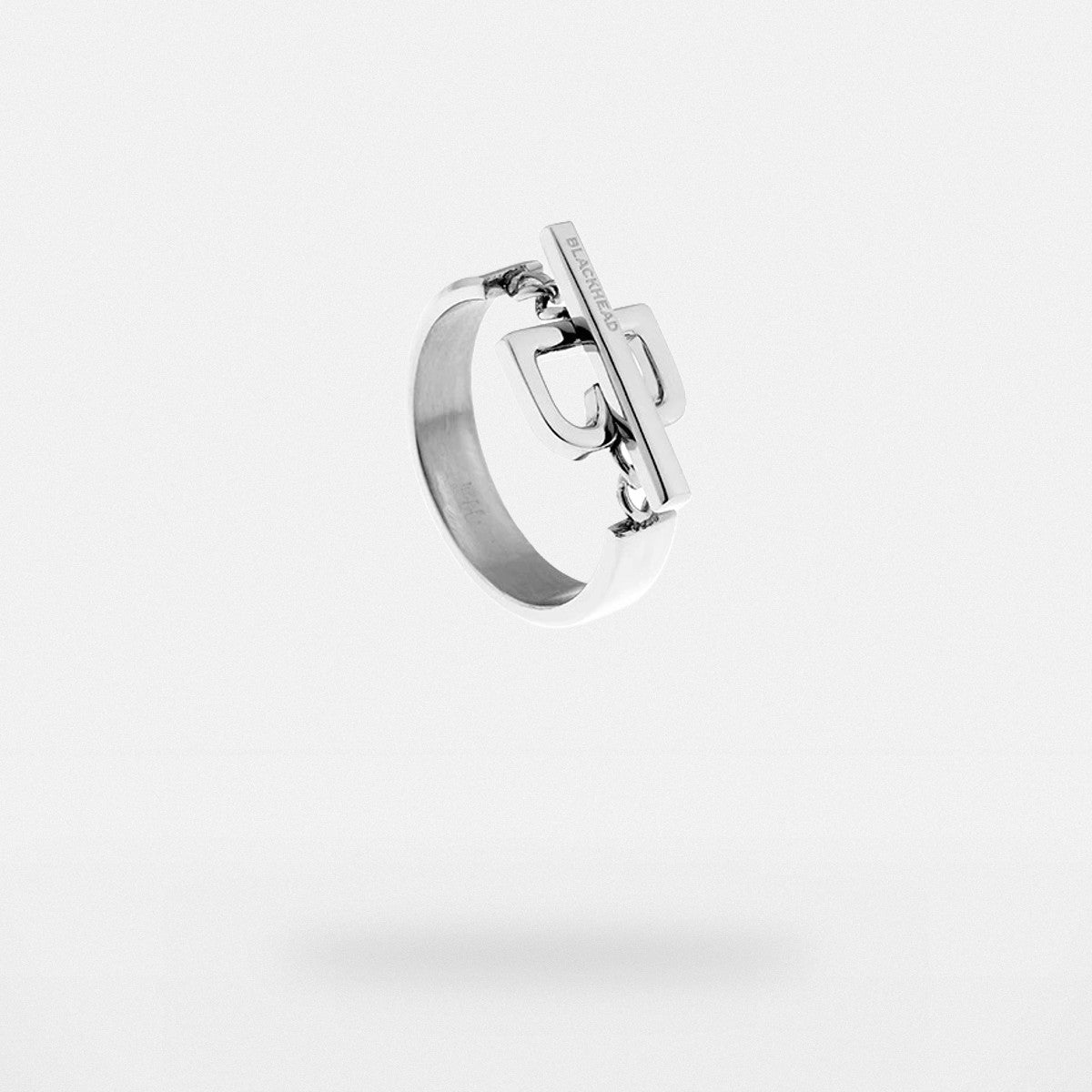 BLACKHEAD Structural Letter B Ring in Gray