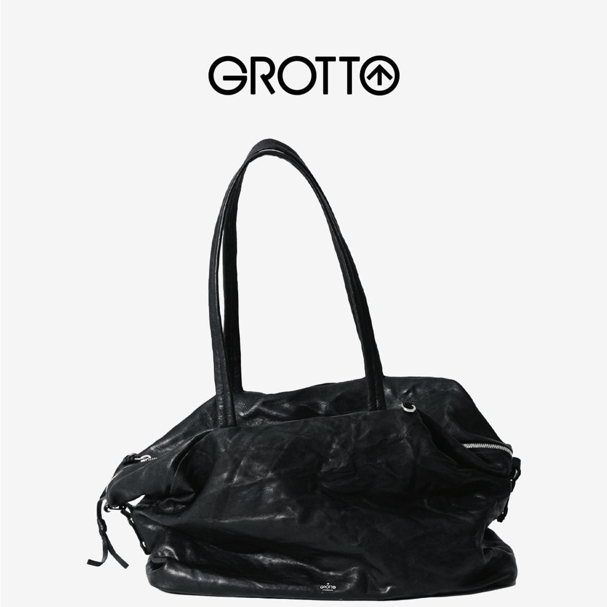 Grotto Vegetable Tanned Sheepskin Tote in Black