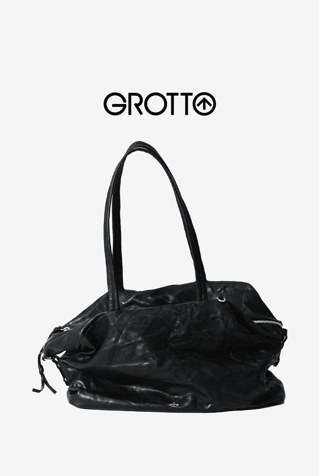 Grotto Vegetable Tanned Sheepskin Tote in Black