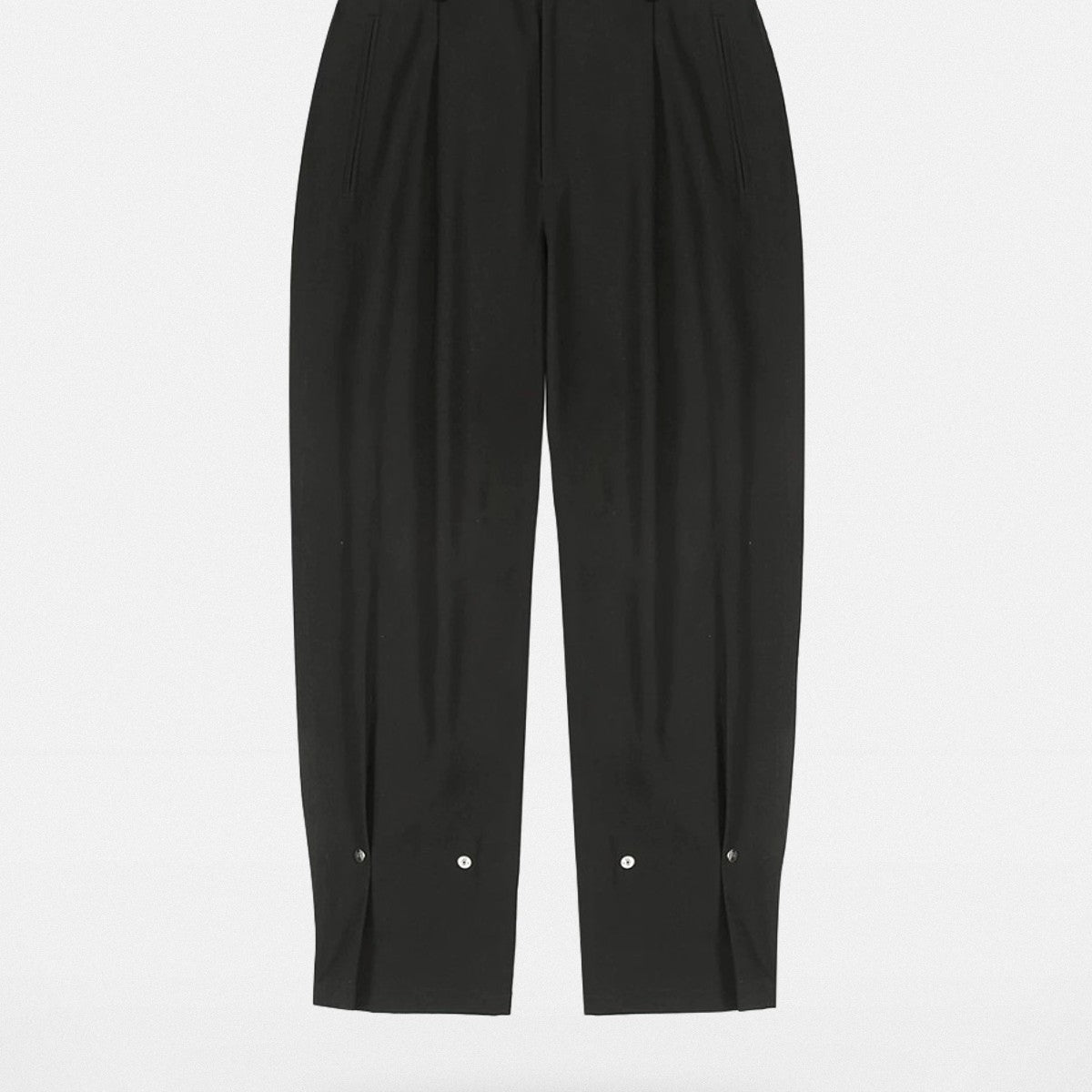 LOSTCTRL Convertible Hem Straight Leg Trousers in Black