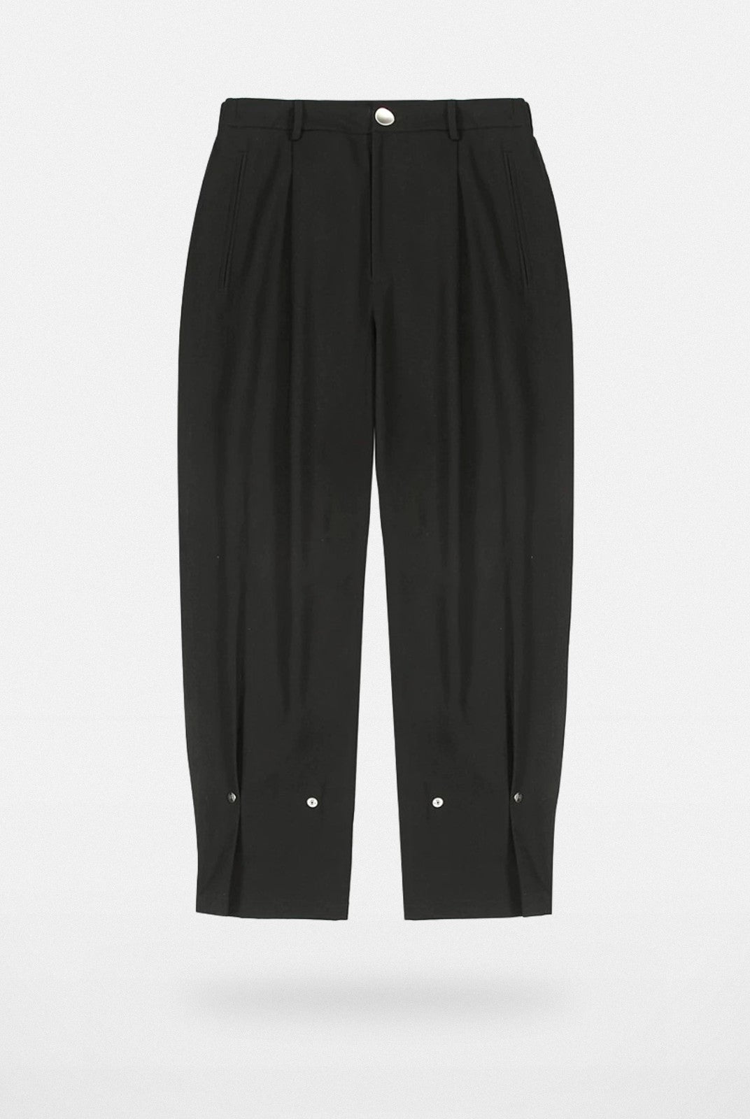 LOSTCTRL Convertible Hem Straight Leg Trousers in Black