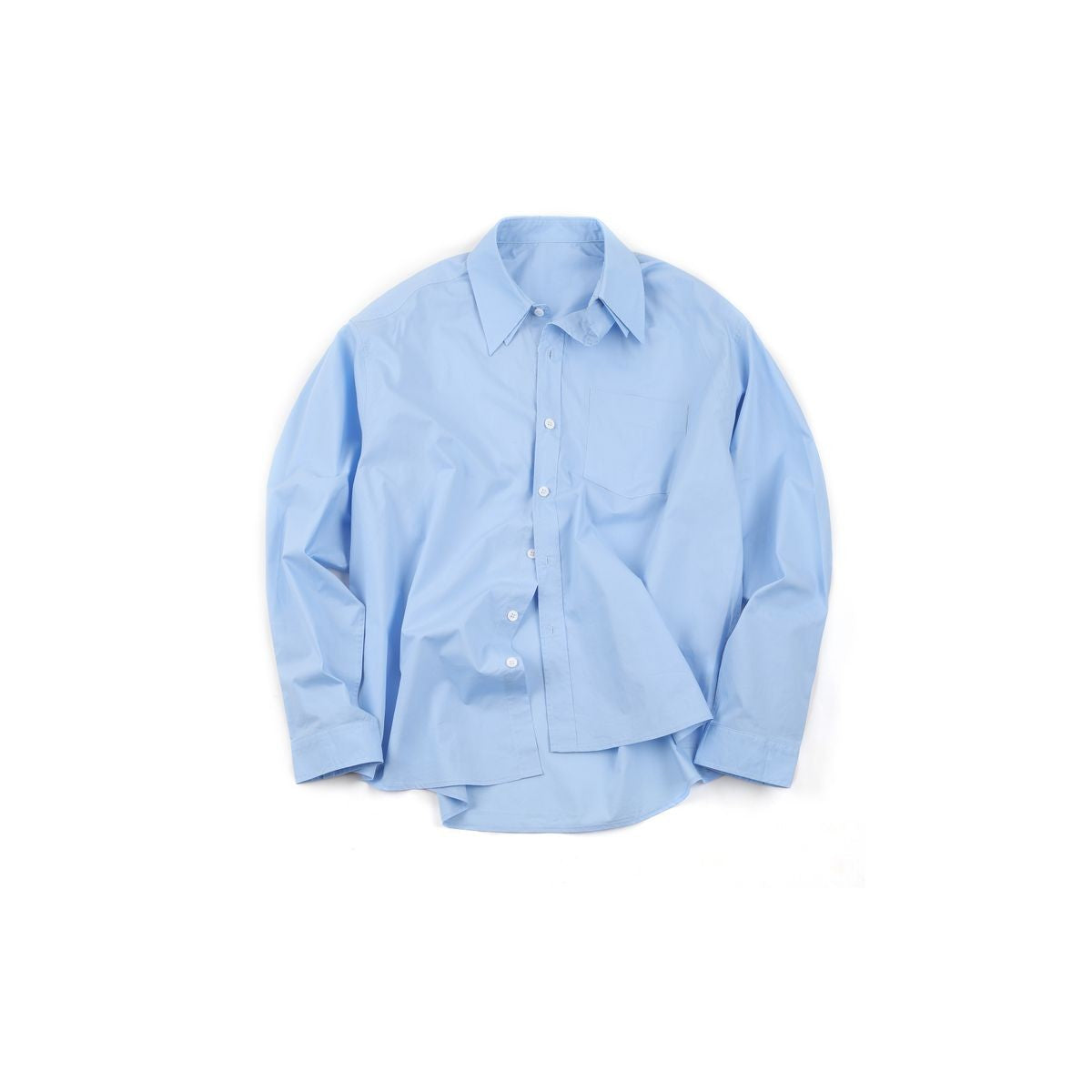 AFterTaste Double Collar Cotton Shirt in Sky Blue