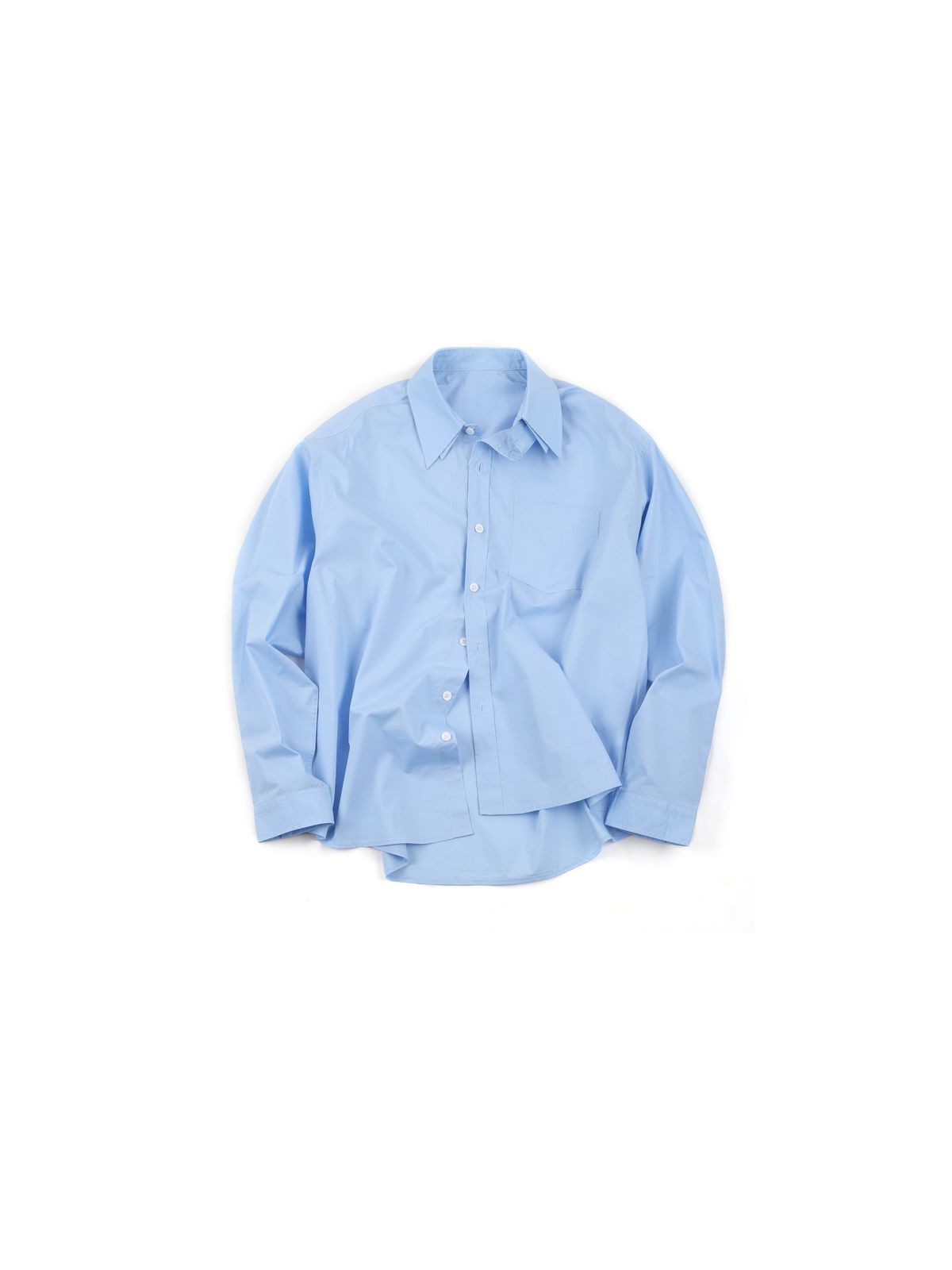 AFterTaste Double Collar Cotton Shirt in Sky Blue