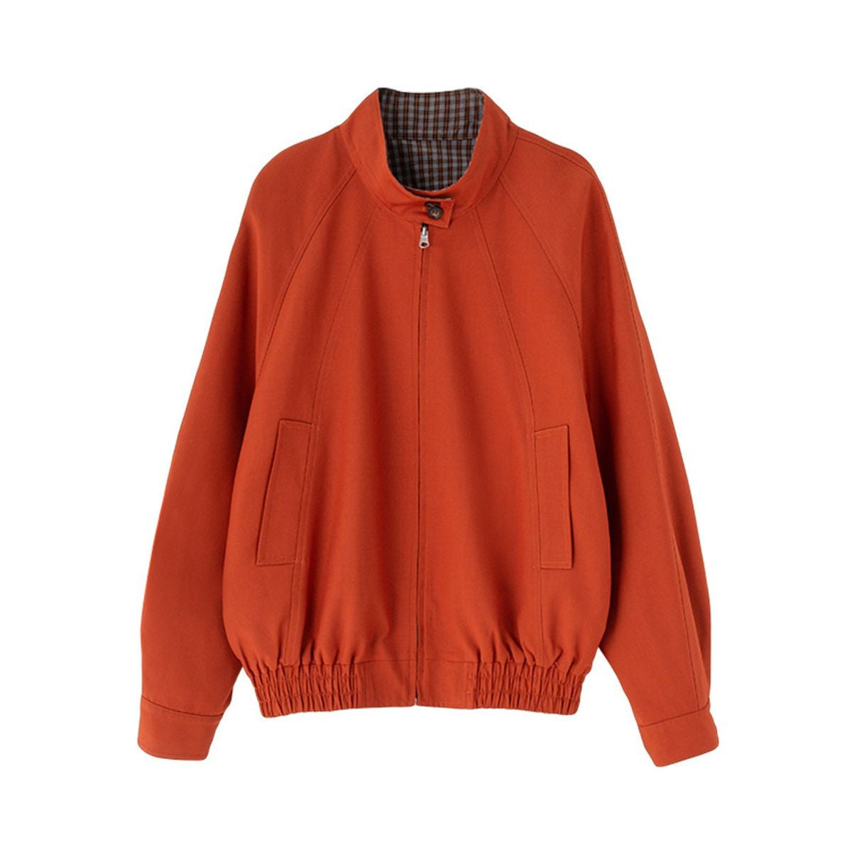 ACSENSE STUDIO Reversible Stand Collar Jacket in Orange