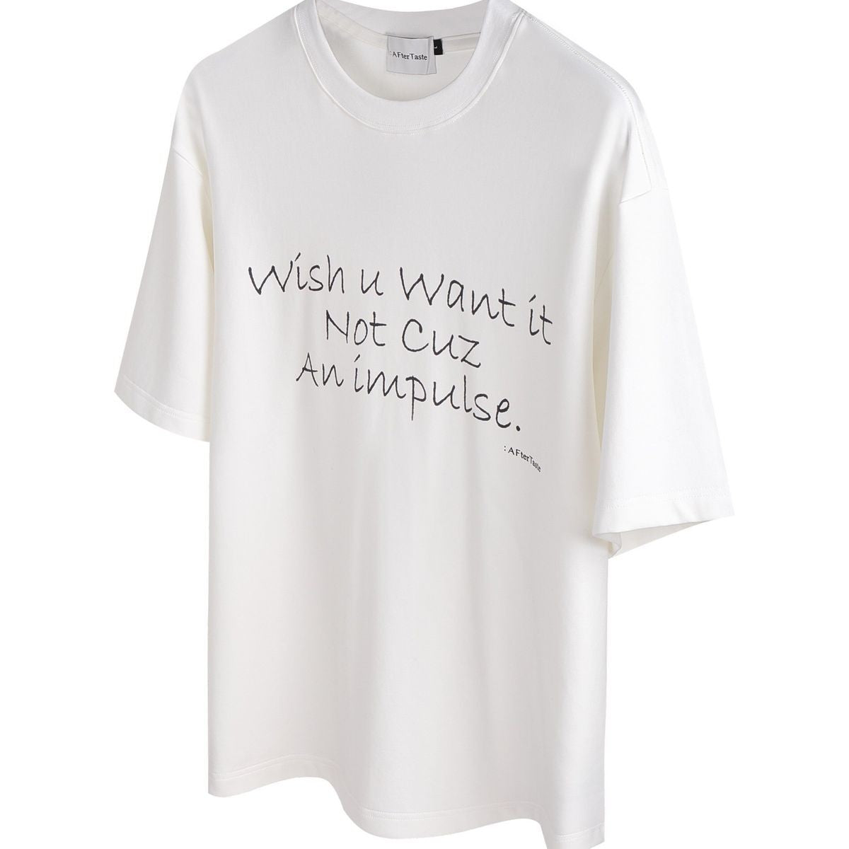 AFterTaste Draped Slogan Graphic T Shirt in White