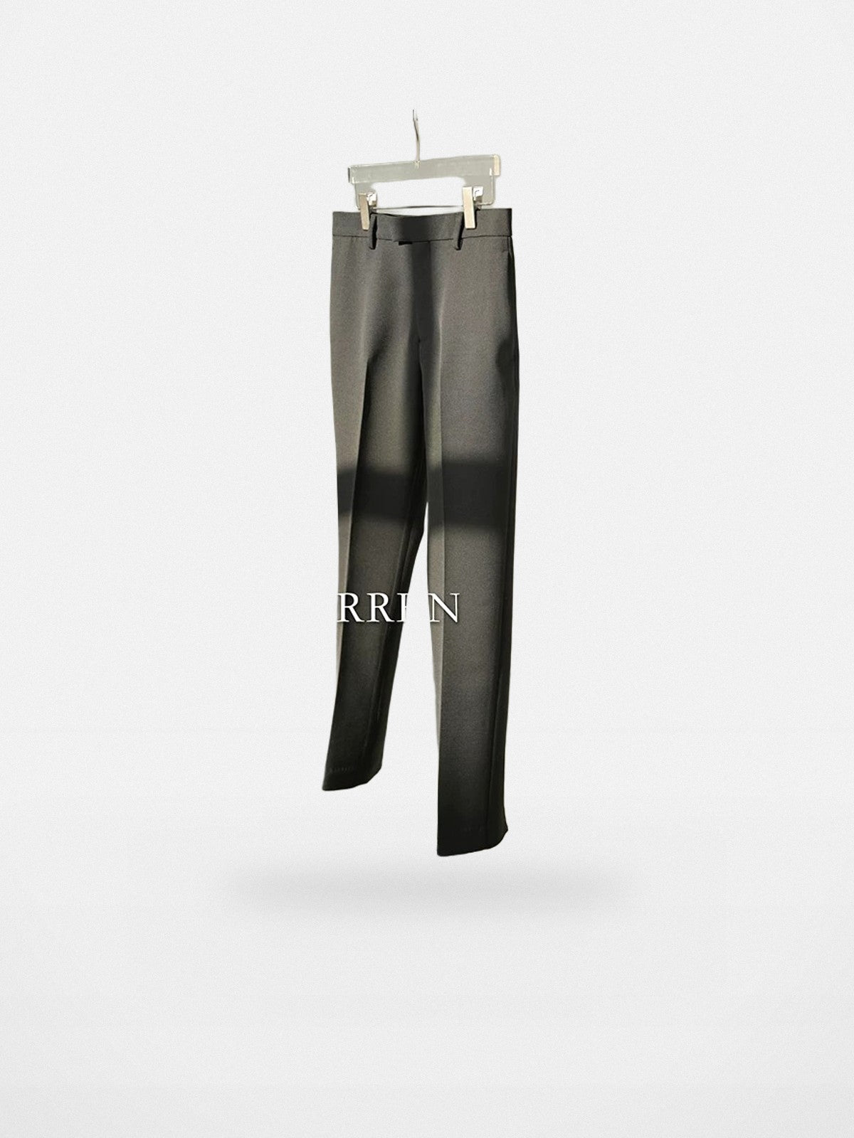 Roolrren Homme Heavyweight Worsted Wool Trousers in Black