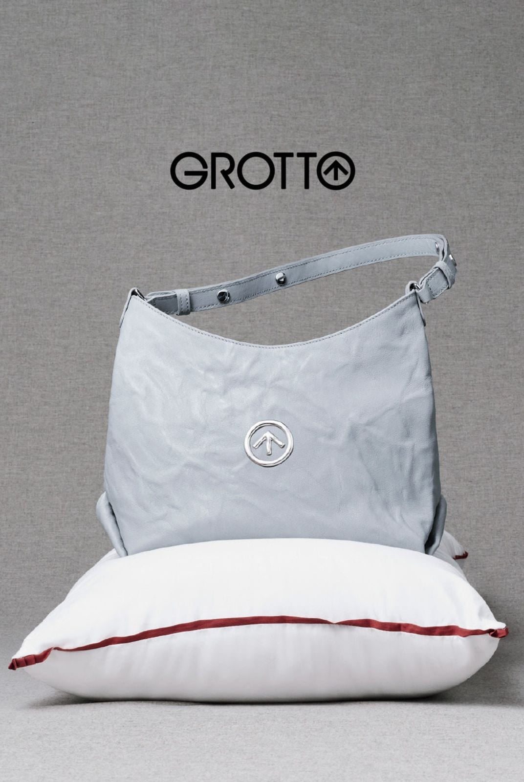 Grotto Vegetable Tanned Sheepskin Hobo in Blue