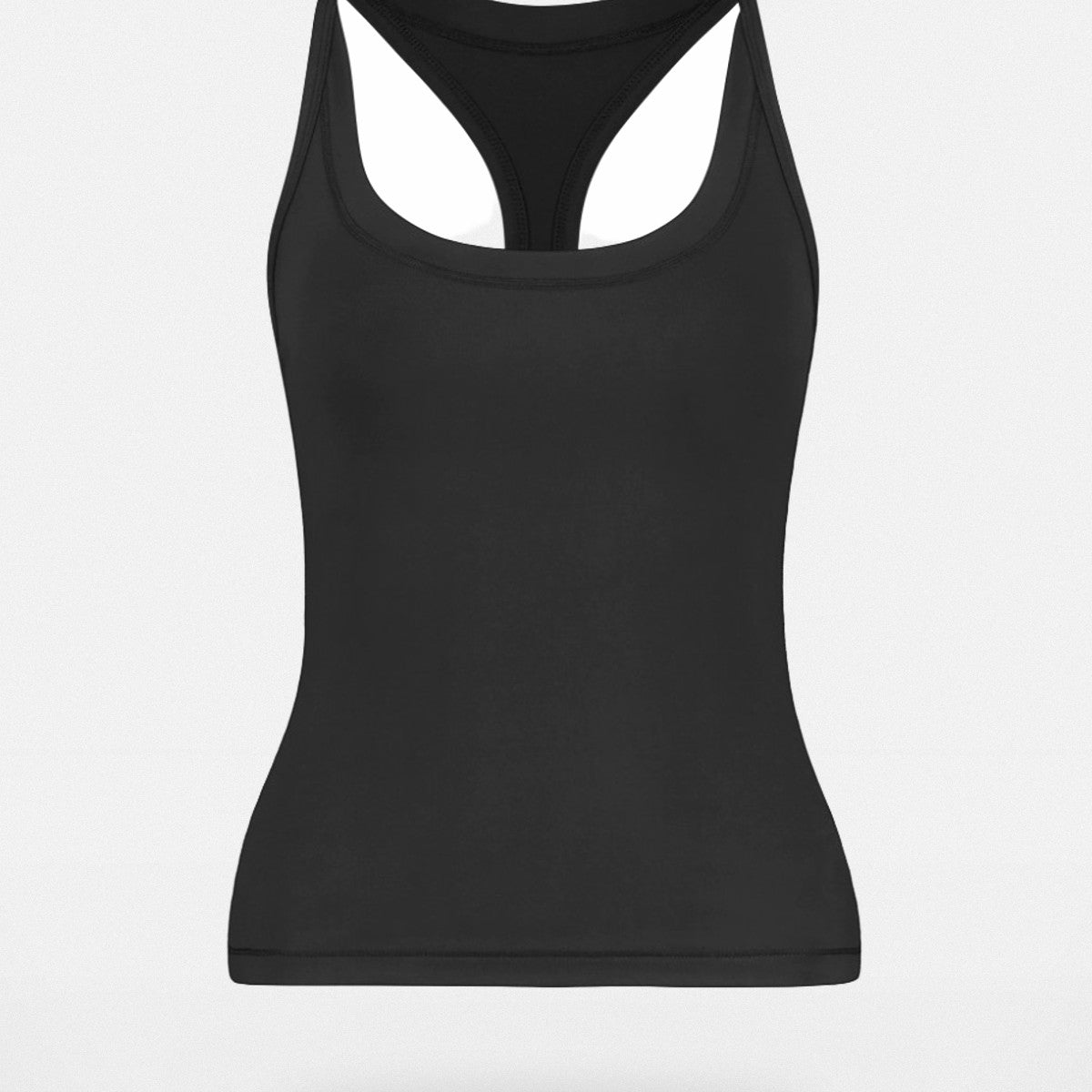 FaxCopyExpress Long U Cut Racer Tank in Black