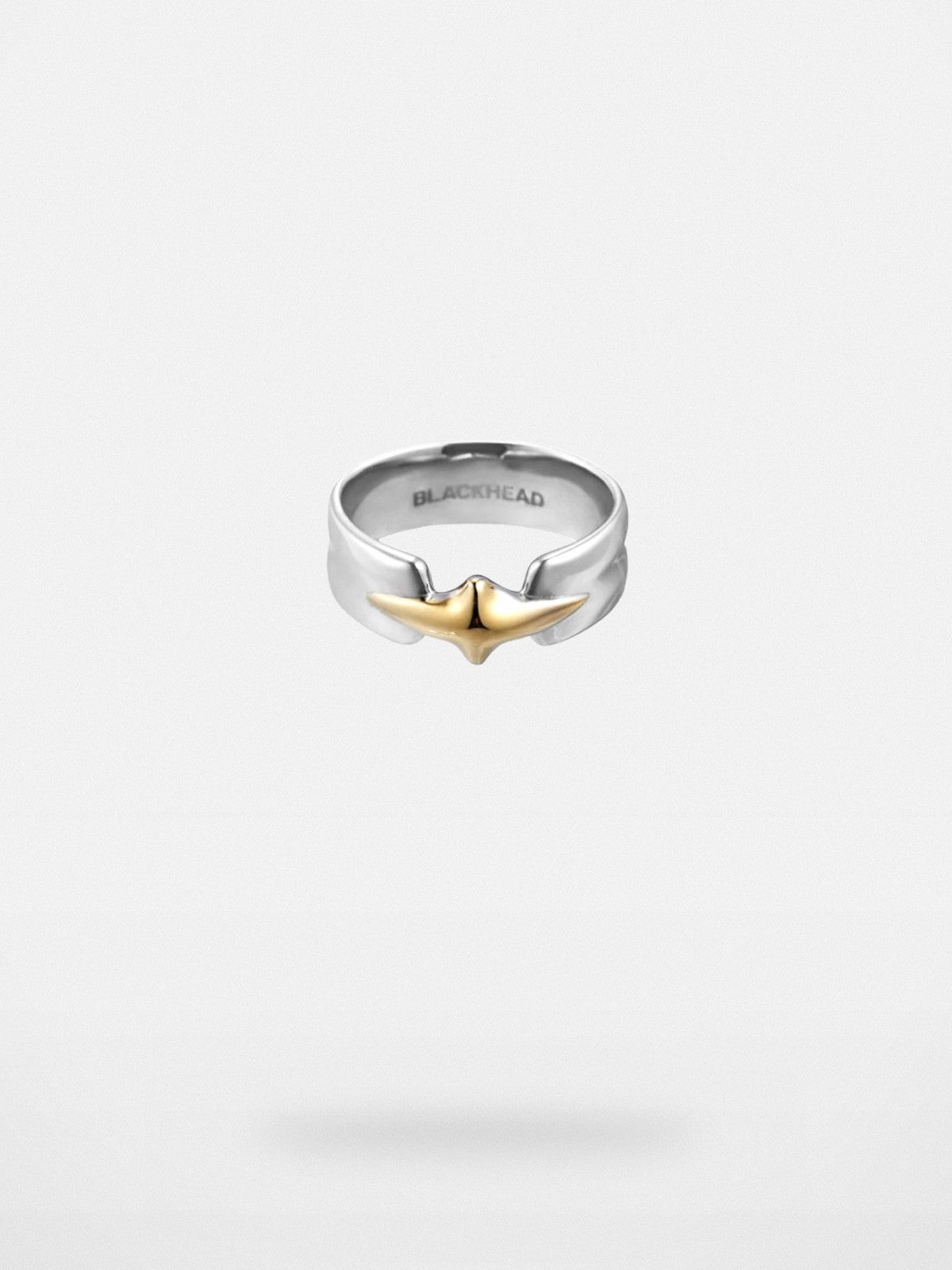 BLACKHEAD Structural Two Tone Star Ring in Gold