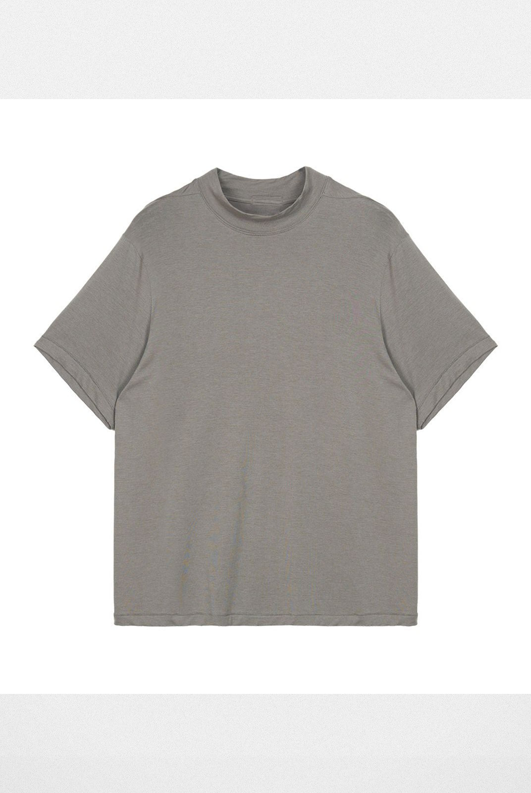 Simple Project Merino Wool Blend Mock Neck T Shirt in Beige
