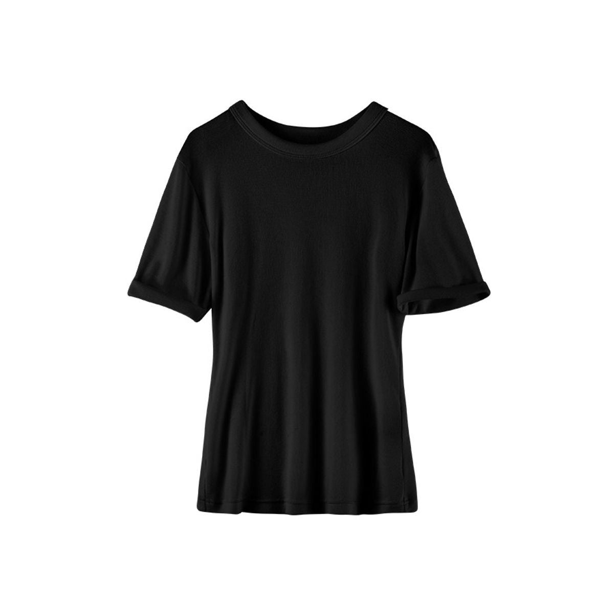 ACSENSE STUDIO Tencel Merino Wool Slim T Shirt in Black