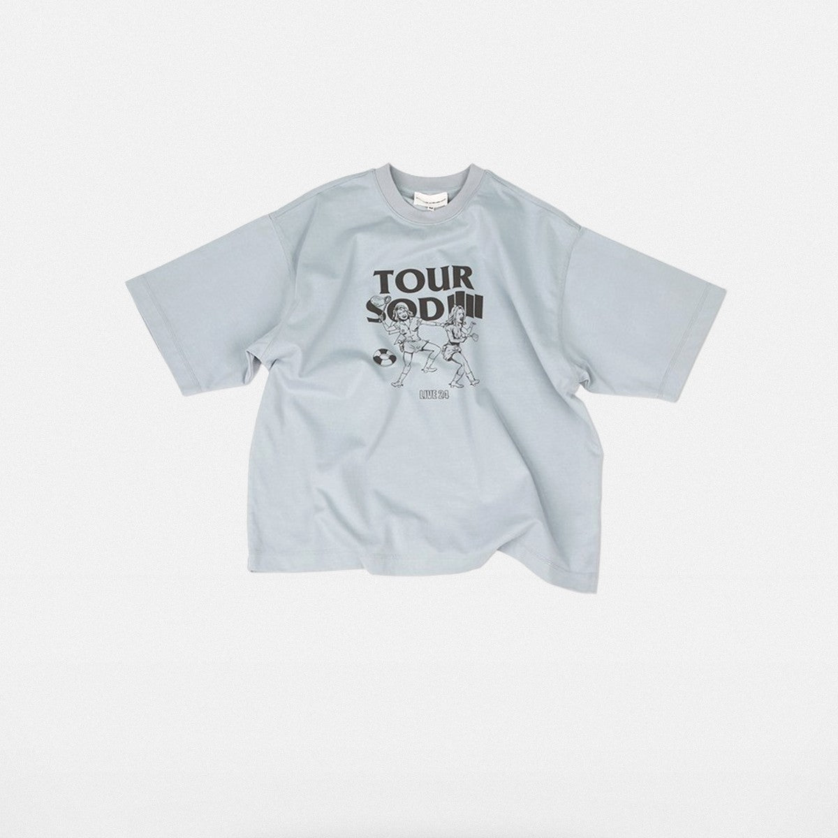 SOD Online Store Vintage Washed Tour Graphic T Shirt in Blue