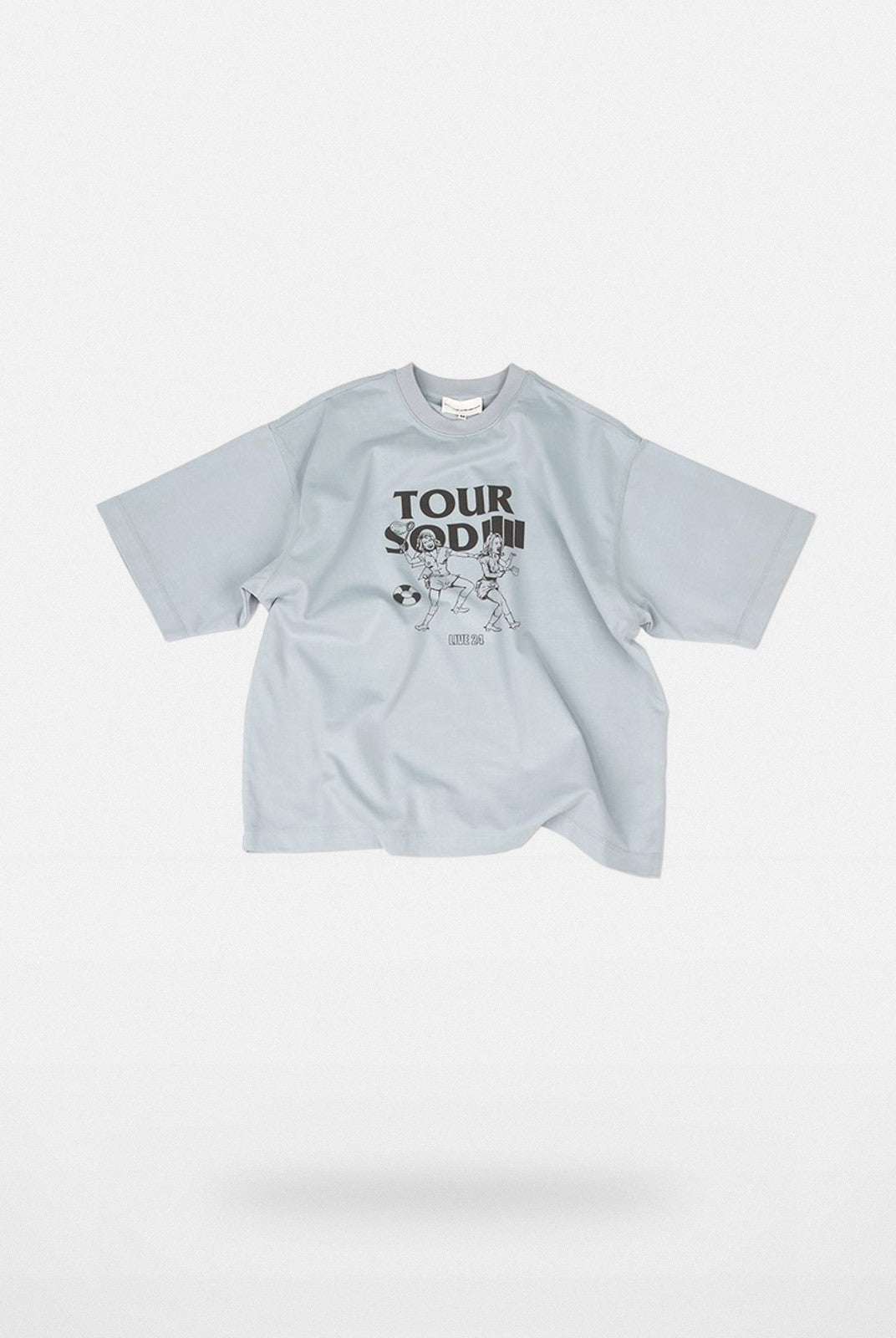 SOD Online Store Vintage Washed Tour Graphic T Shirt in Blue