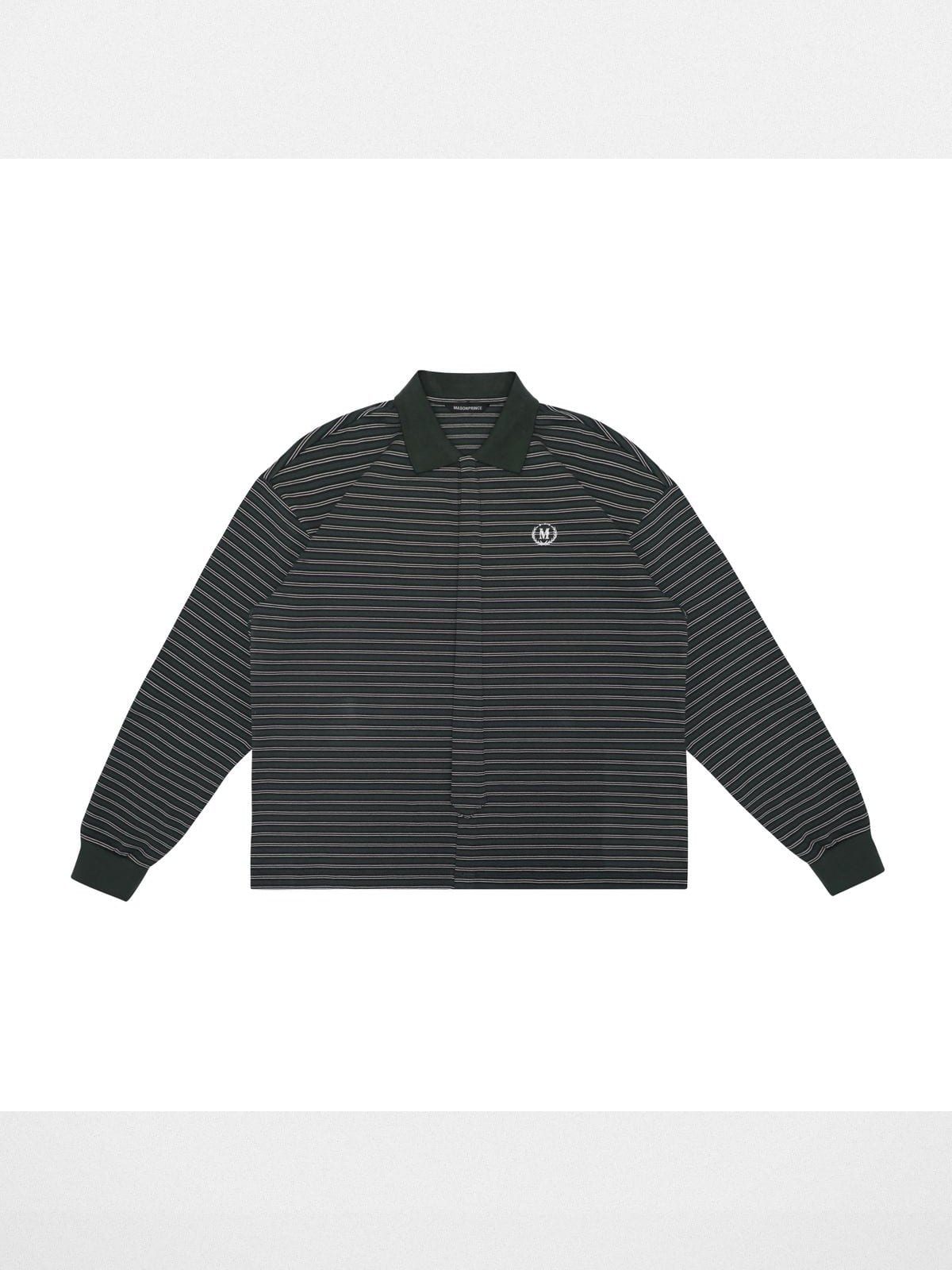 MasonPrince Striped Washed Cotton Cardigan in Green