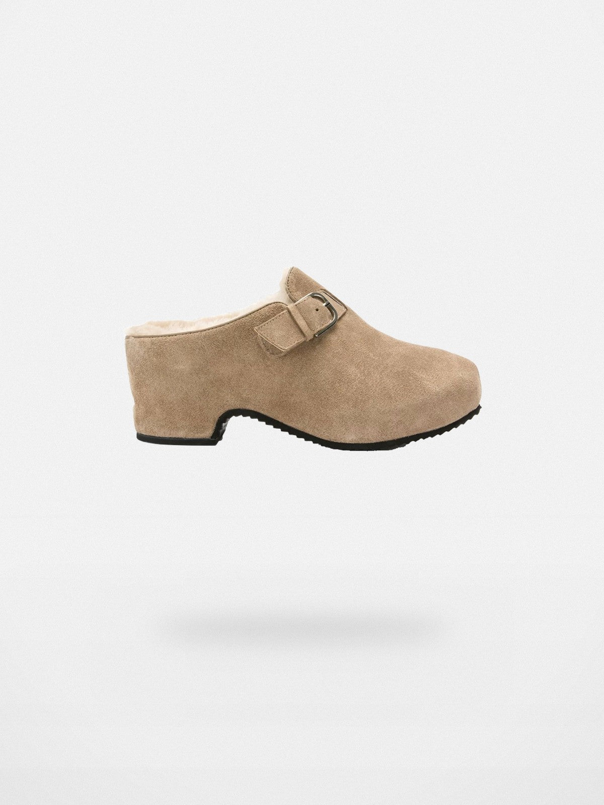 Rarely Alike IZZY Buckle Platform Clogs in Beige