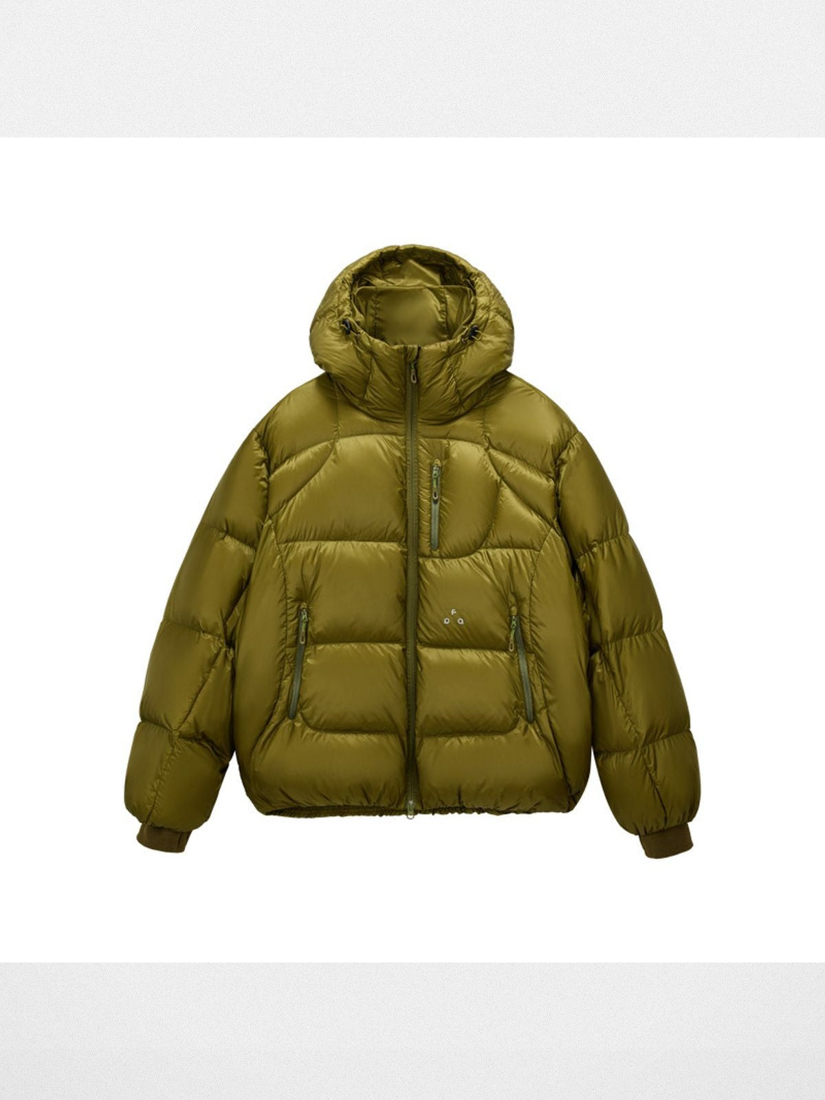 FPA Semi Sheer 800FP Hooded Puffer in Olive