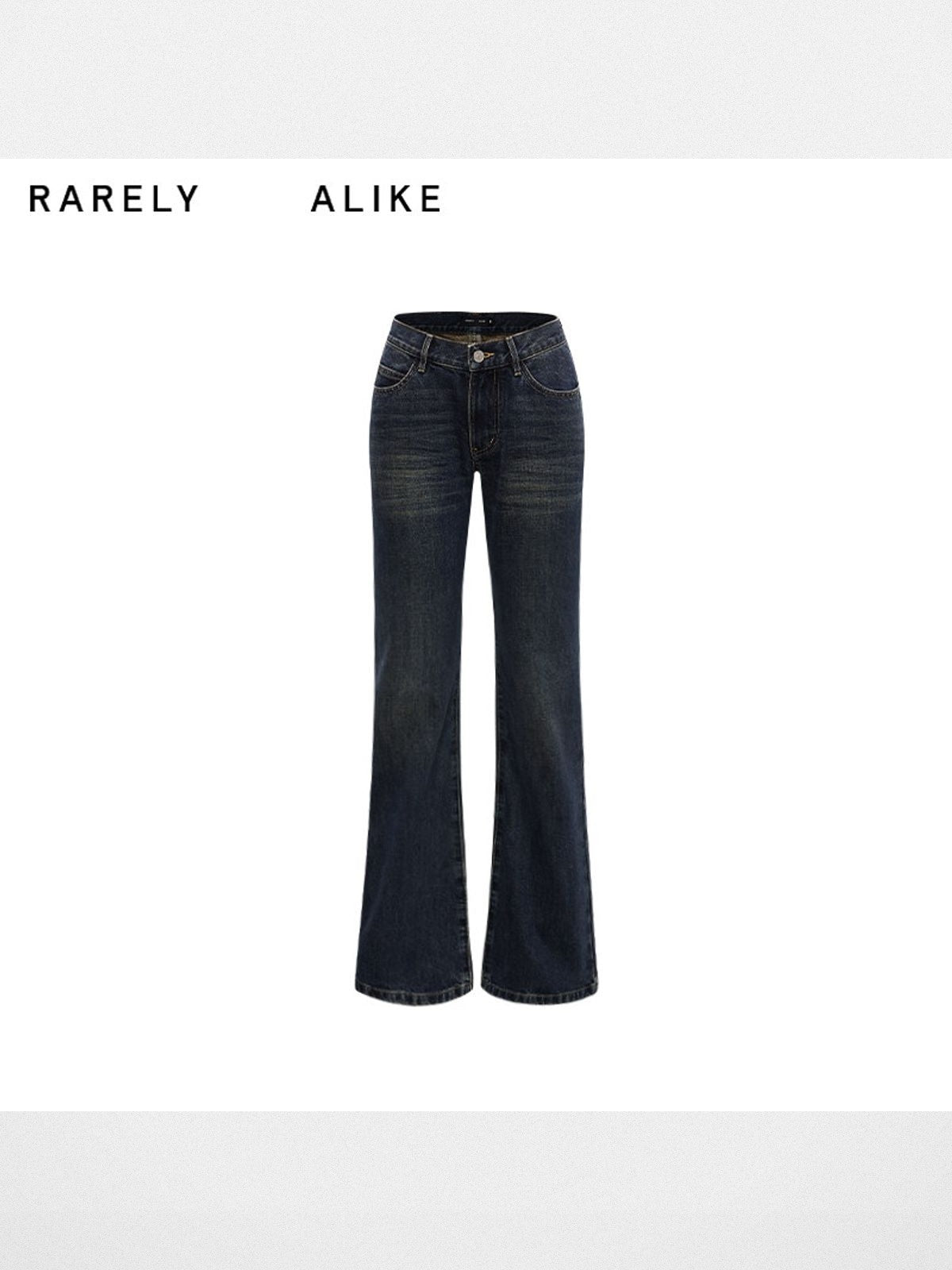 RARELY ALIKE Mid Low Rise Micro Flare Jeans in Blue