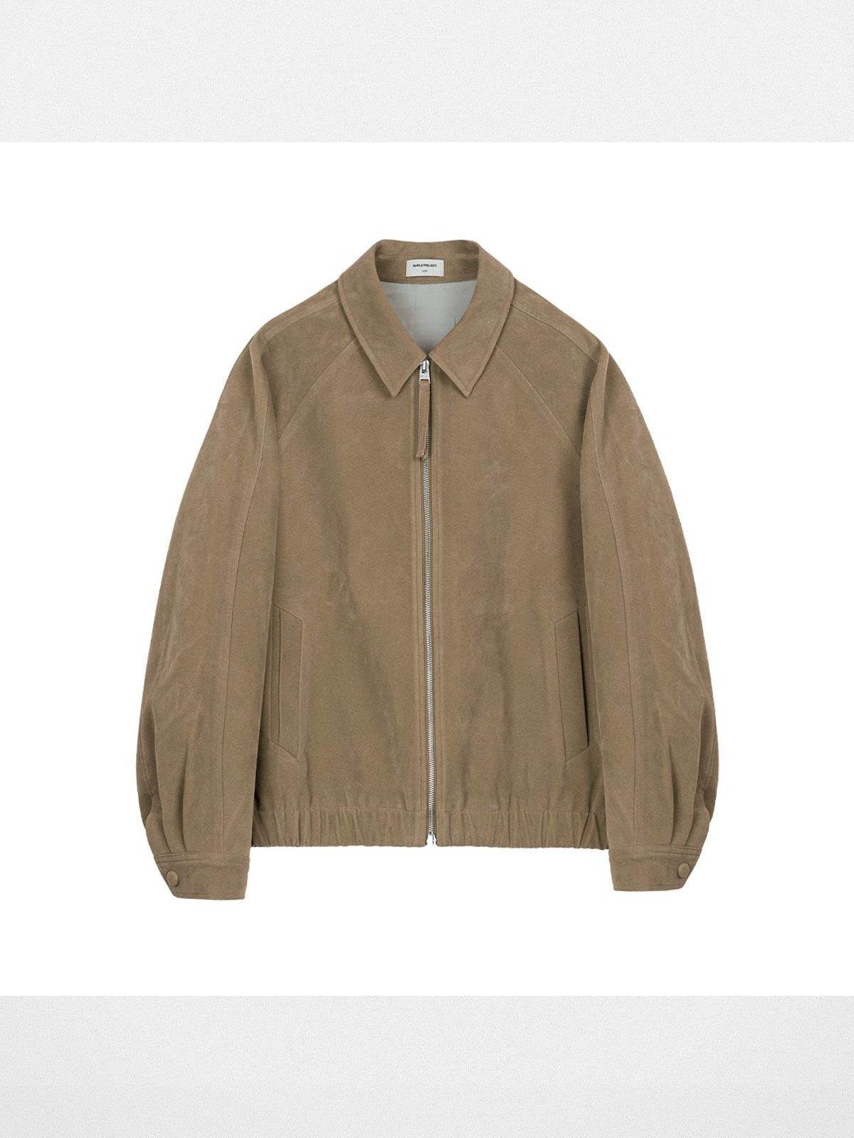 Simple Project Suede Texture Raglan Jacket in Khaki