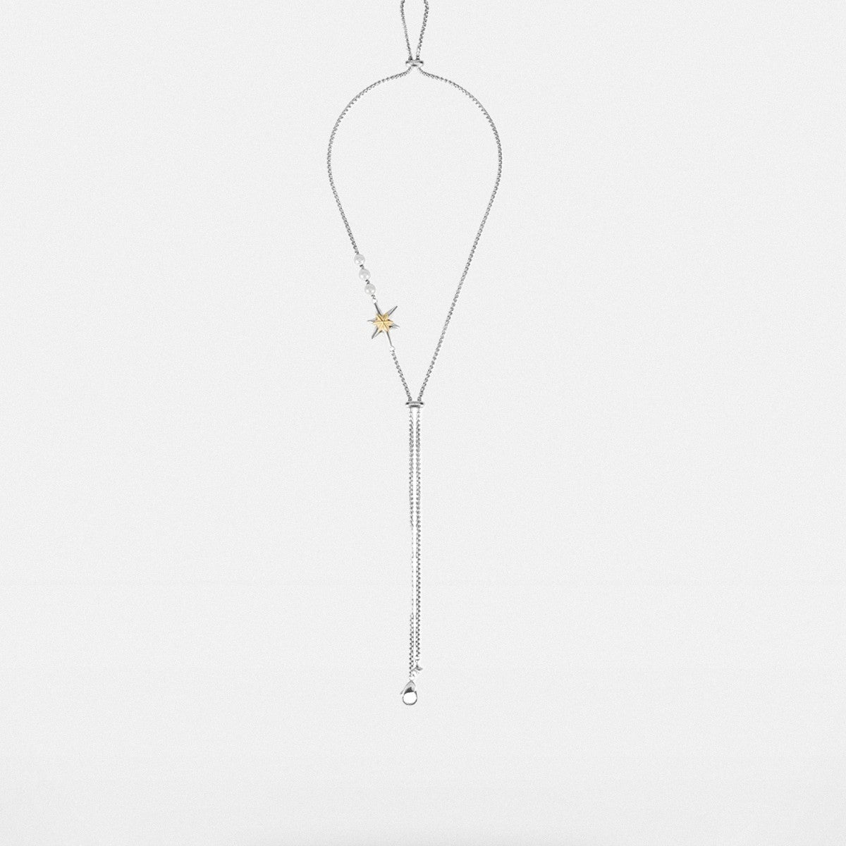 BLACKHEAD Star Pendant Pearl Layered Necklace in Gray