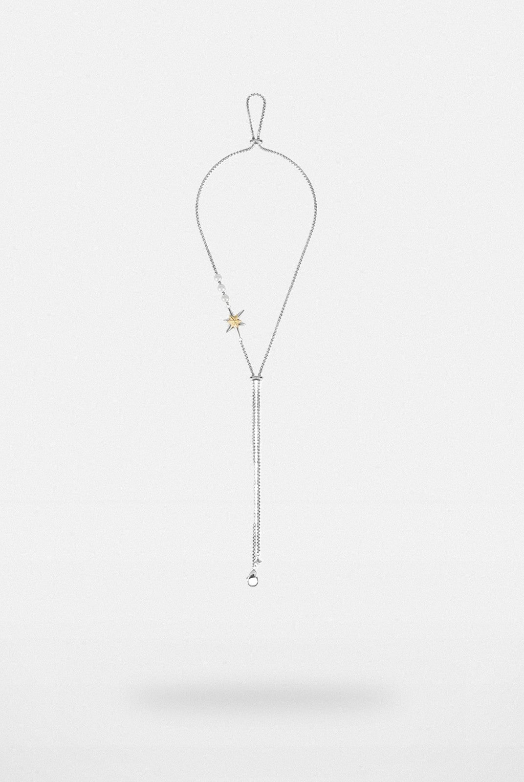 BLACKHEAD Star Pendant Pearl Layered Necklace in Gray