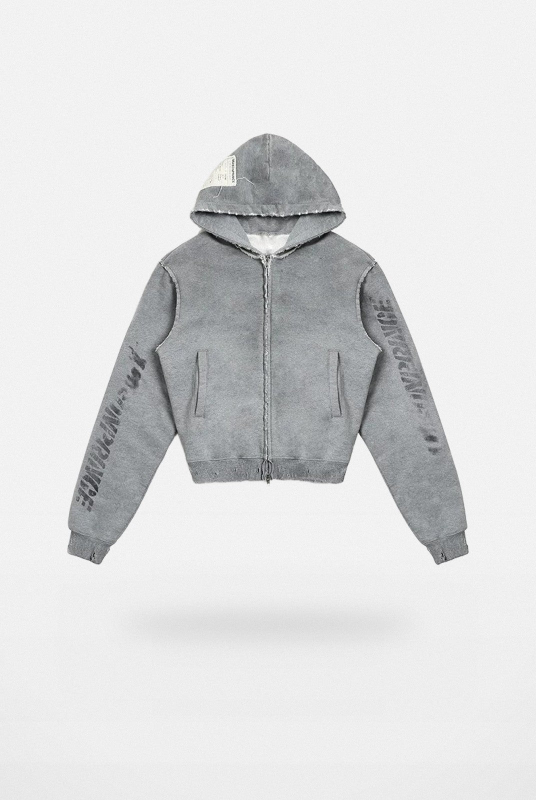 MASONPRINCE Heavyweight Graffiti Zip Hoodie in Gray