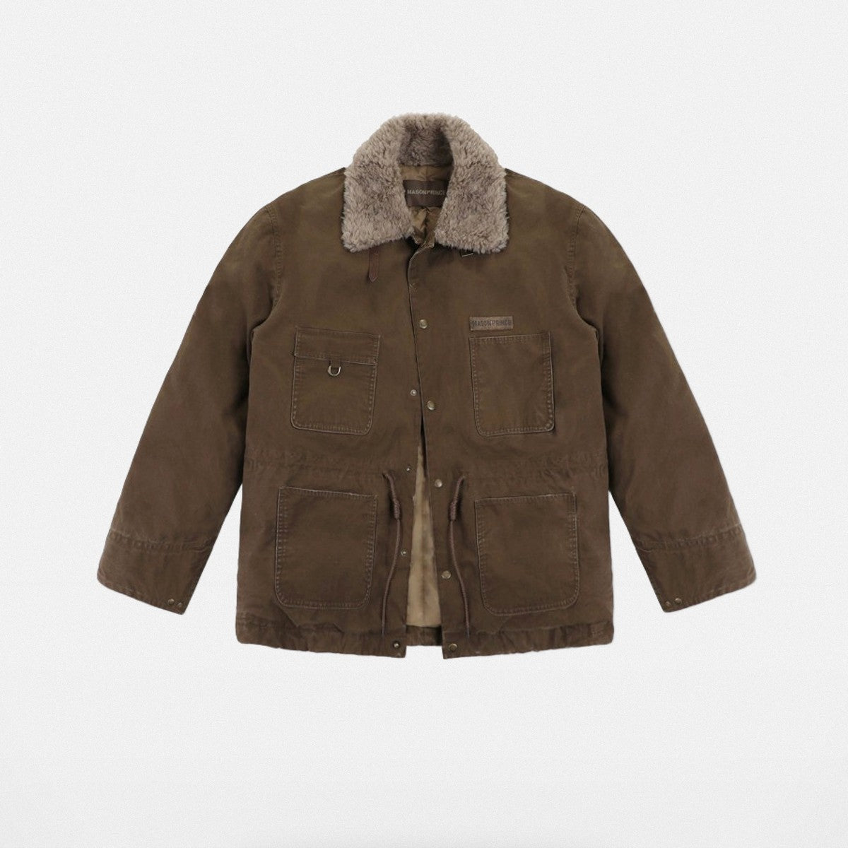 MASONPRINCE Sherpa Collar Utility Down Jacket in Green