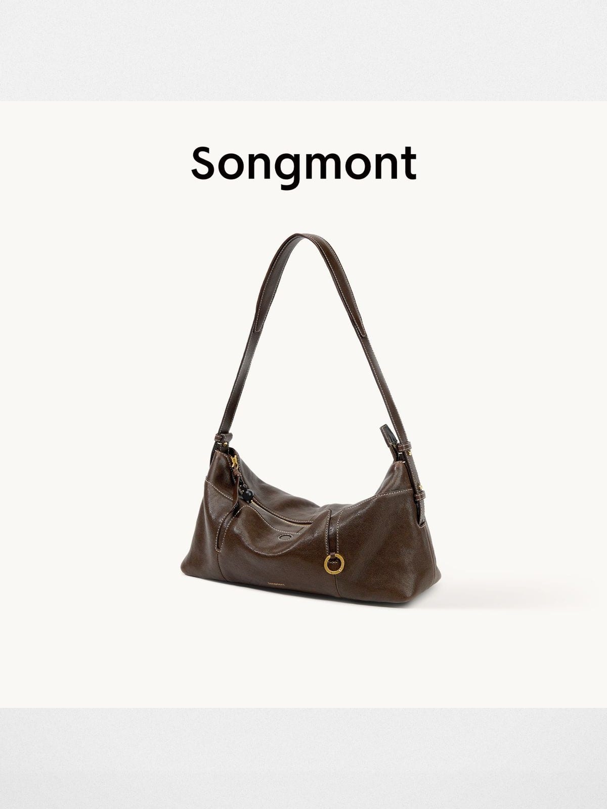 Songmont Vegetable Tanned Leather Hobo in Brown
