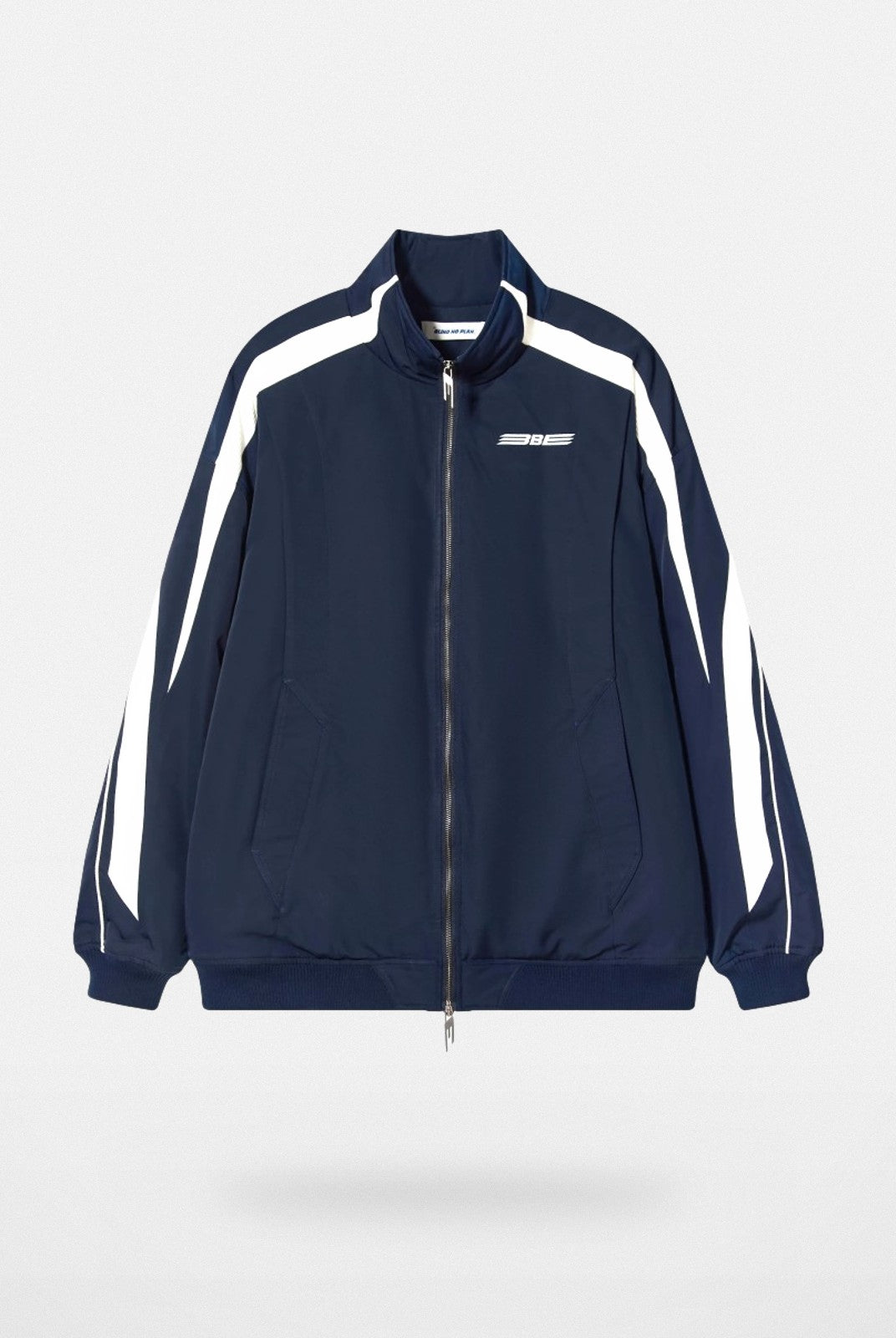 BLINDNOPLAN Color Block Padded Track Jacket in Navy Blue