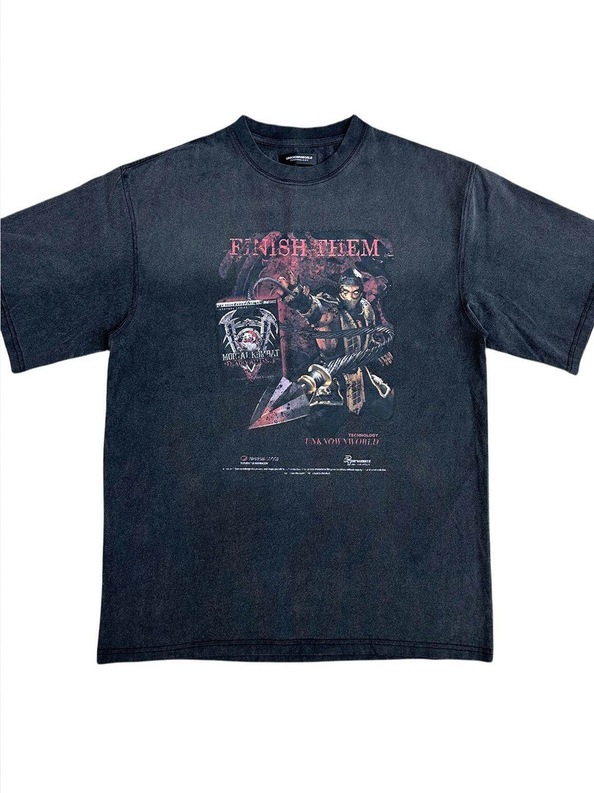 UNKNOWNWORLD Distressed Scorpion Graphic Tee in Black