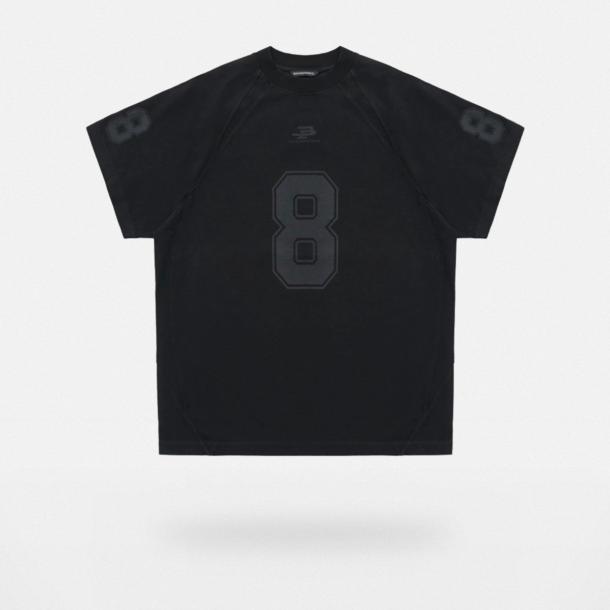 MASONPRINCE Combed Cotton No 8 Jersey Tee in Black