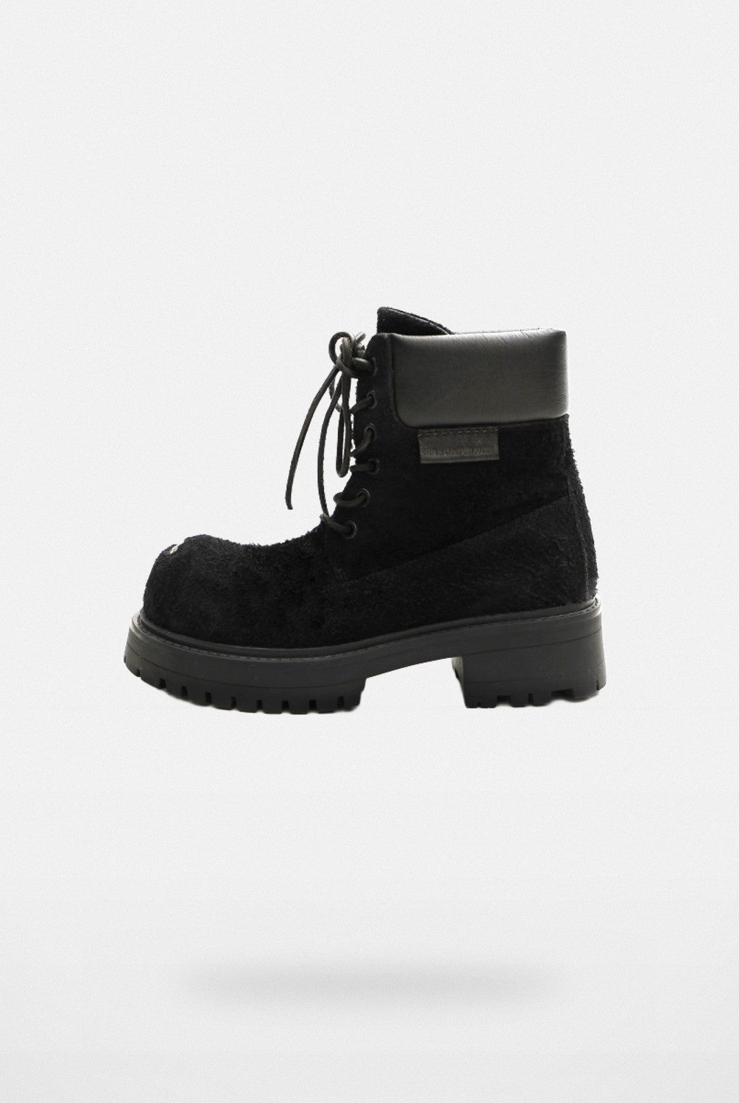 MASONPRINCE Washed Suede Platform Boots in Black
