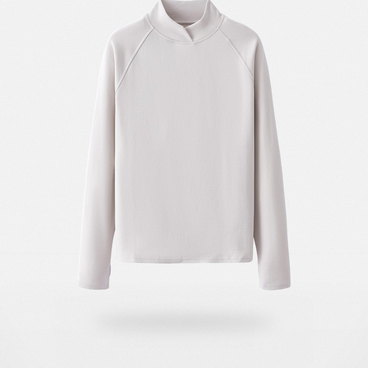 Y OFFICIAL Raglan High Neck Thermal Top in Gray