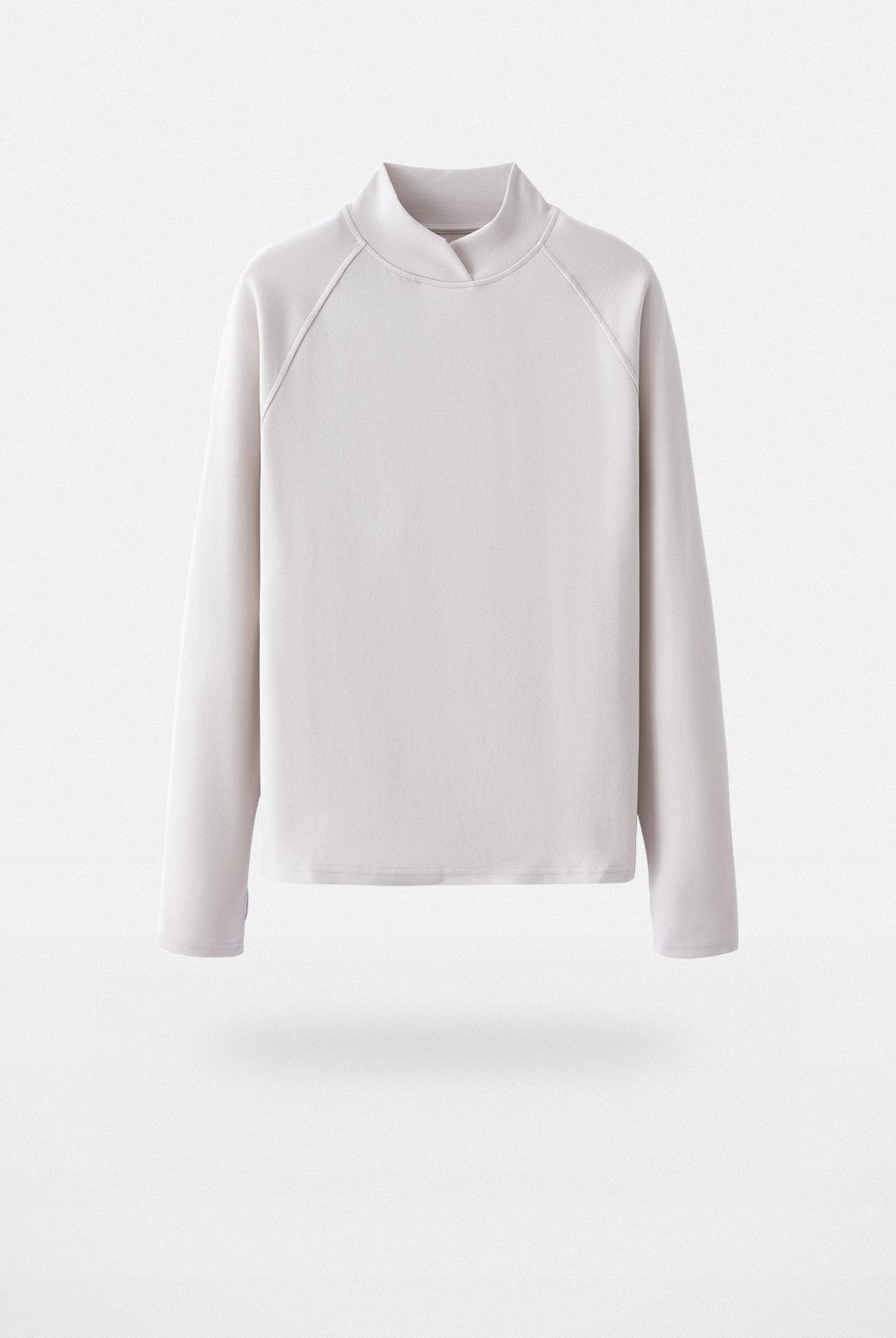 Y OFFICIAL Raglan High Neck Thermal Top in Gray