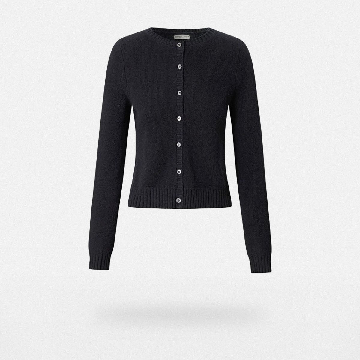 alright then Cropped Lambswool Cardigan in Black