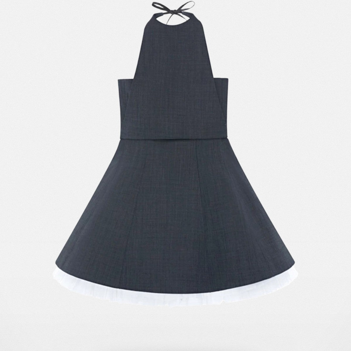 SHUSHUTONG Wool Blend Halter Dress Set in Gray