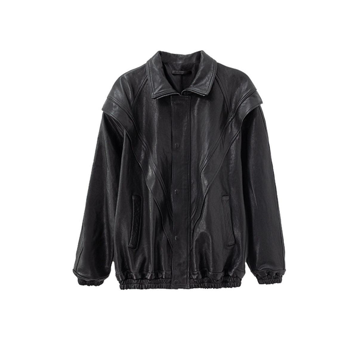 ACSENSE STUDIO Triangle Cut Sheepskin Jacket in Black