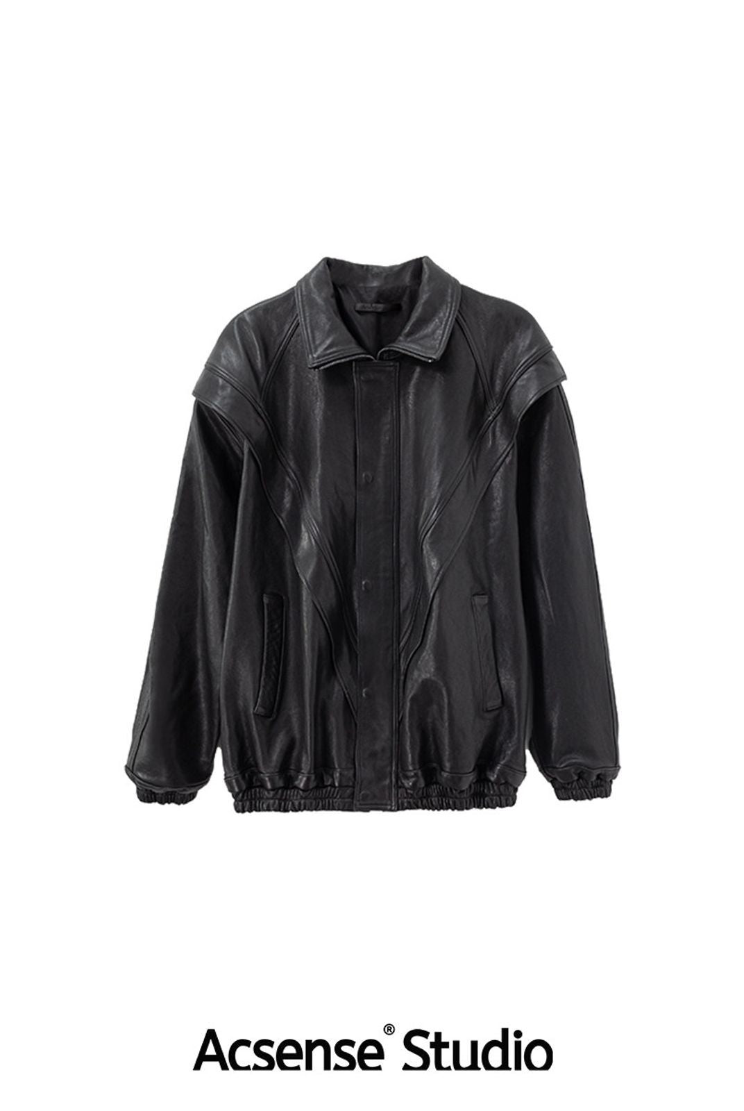 ACSENSE STUDIO Triangle Cut Sheepskin Jacket in Black