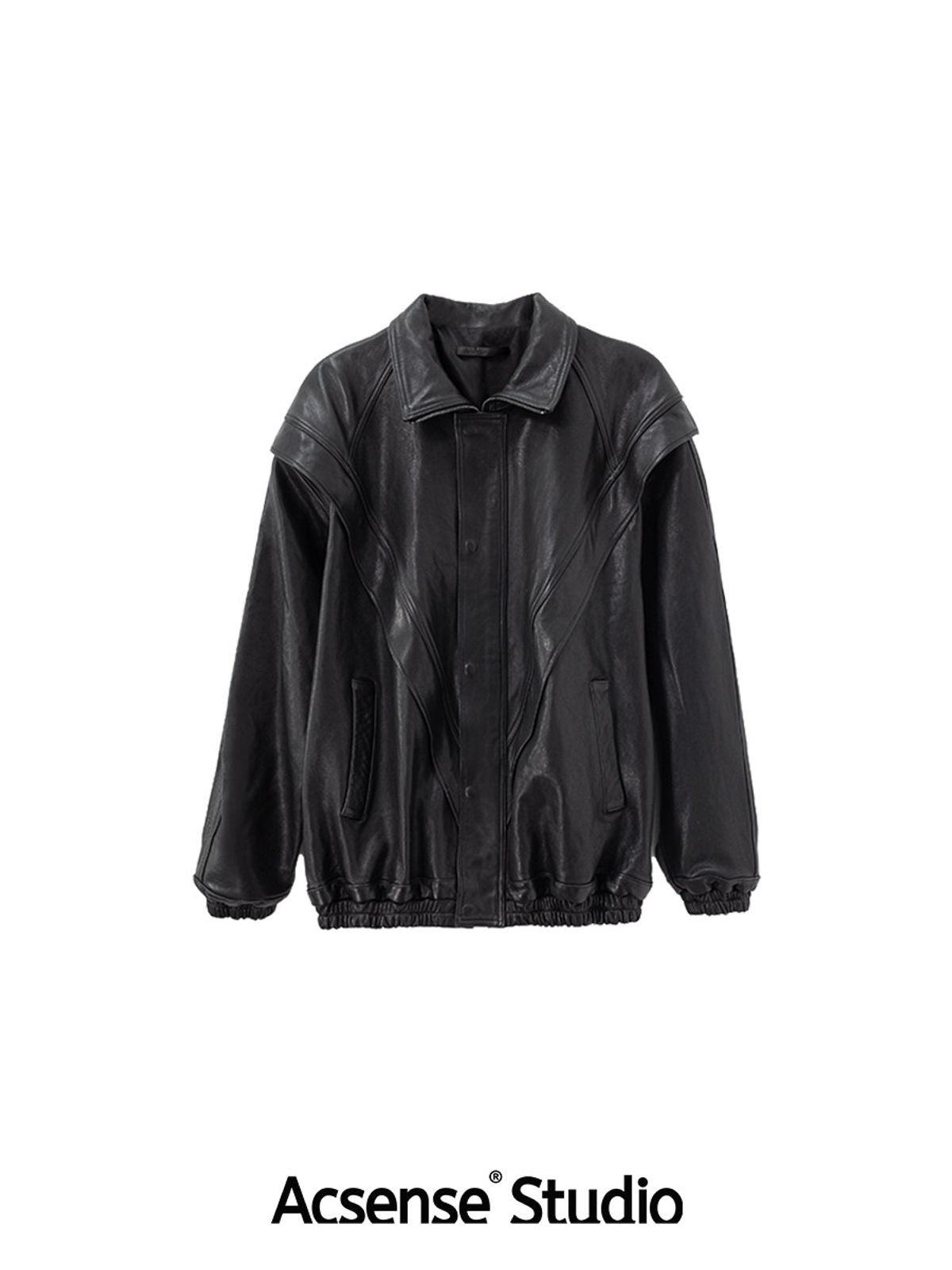 ACSENSE STUDIO Triangle Cut Sheepskin Jacket in Black